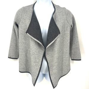 Lineamaglia Italy Womens Open Front Wool Blend Gray Cardigan Size M